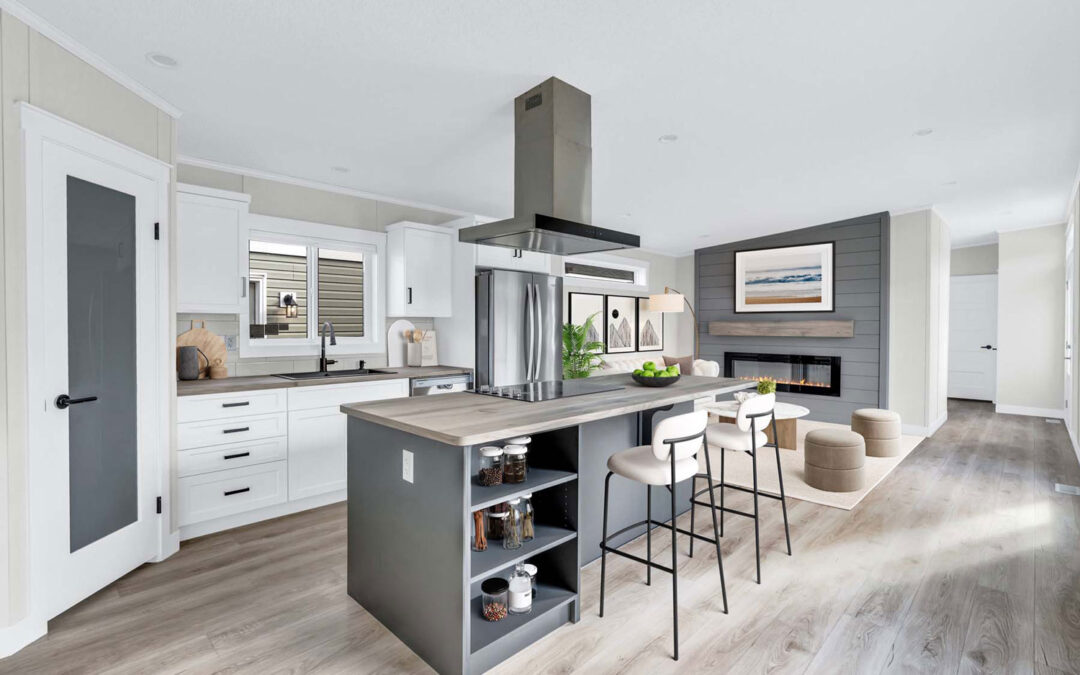 Stylish Kitchen and Living Room