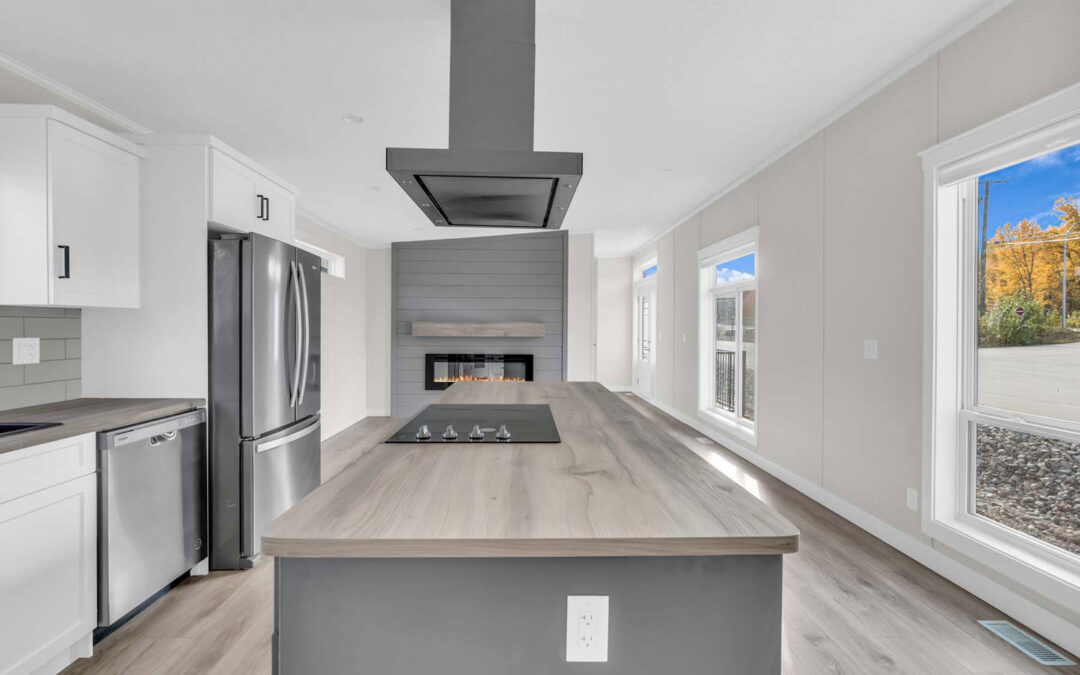 Kitchen Island with Stove Top and Range Hood