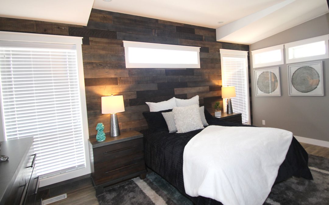 Master Bedroom with Barn Board Accent Wall